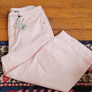 Top Shop 1990's Style Pink Wide Leg Crop Jeans NWT